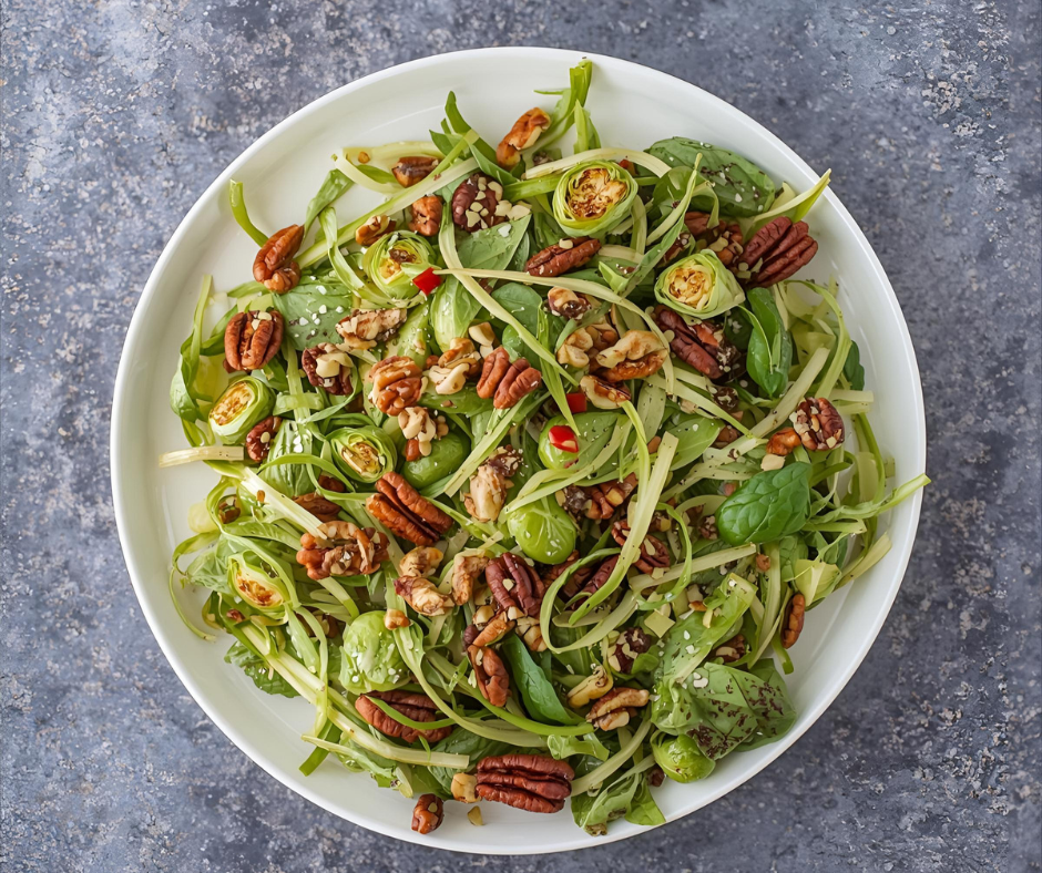 Sprout, pecan and walnut salad