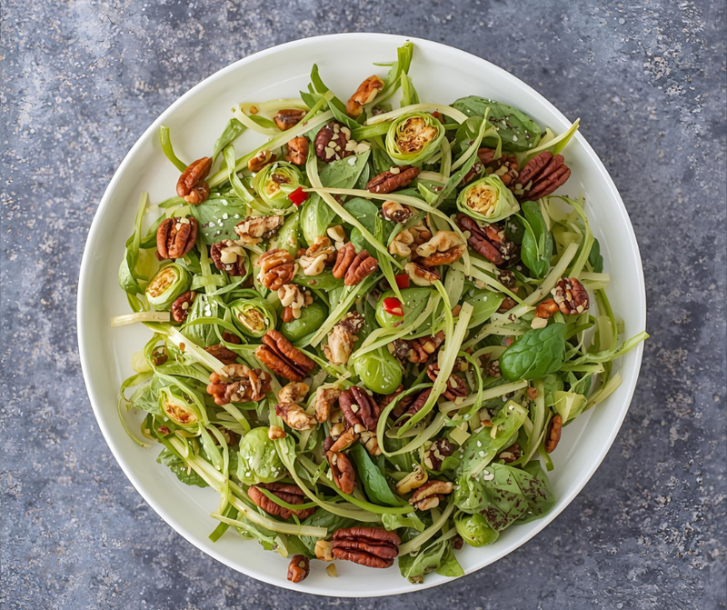Sprout, pecan and walnut salad