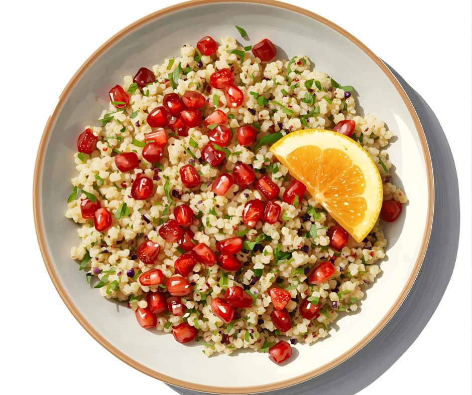 Herby Couscous with Citrus & Pomegranate Dressing