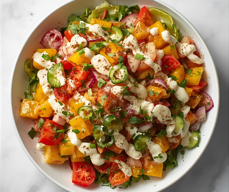 Indian Salad with Raita Dressing