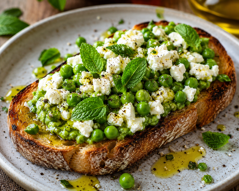 Pea, Feta and Mint Toasts