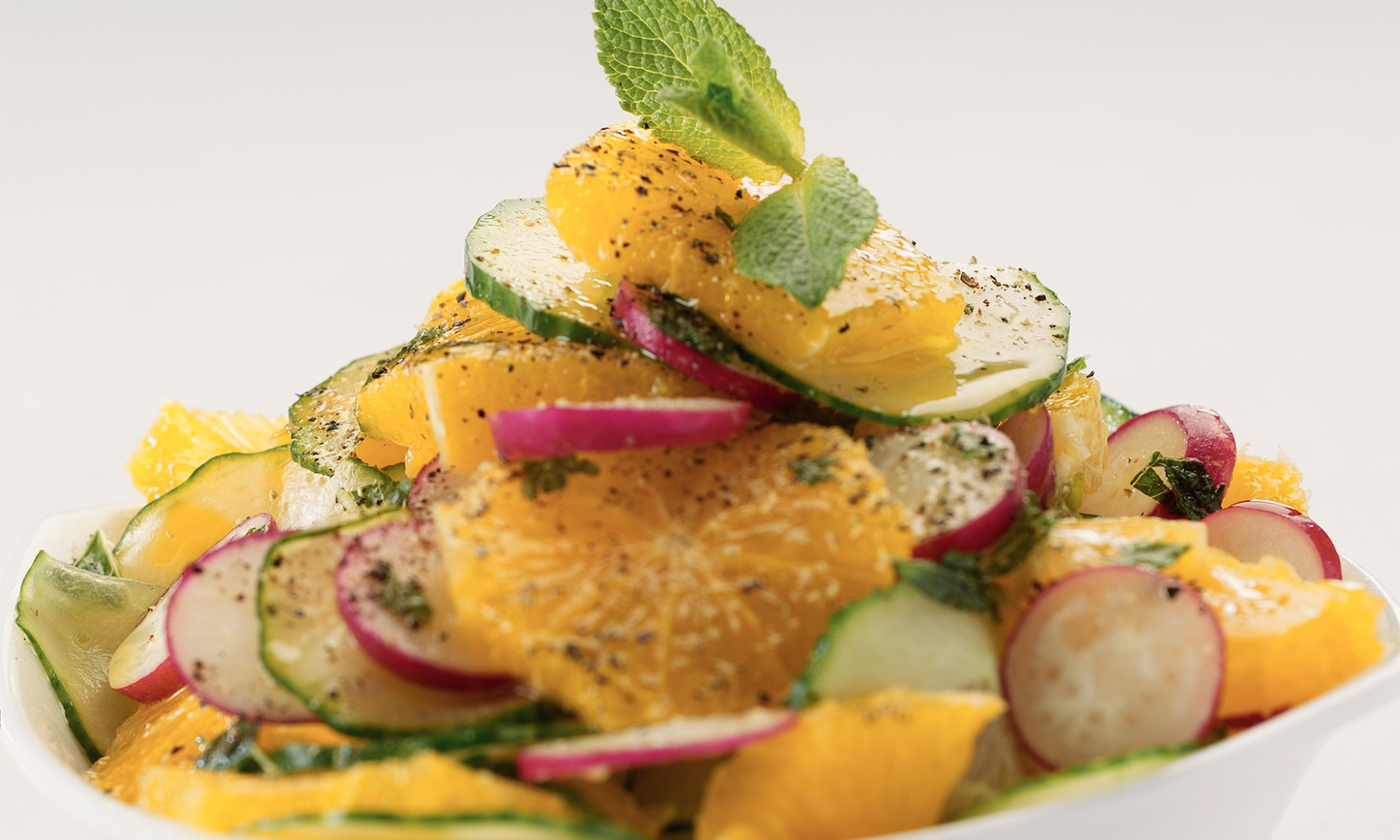 Orange salad with cucumber