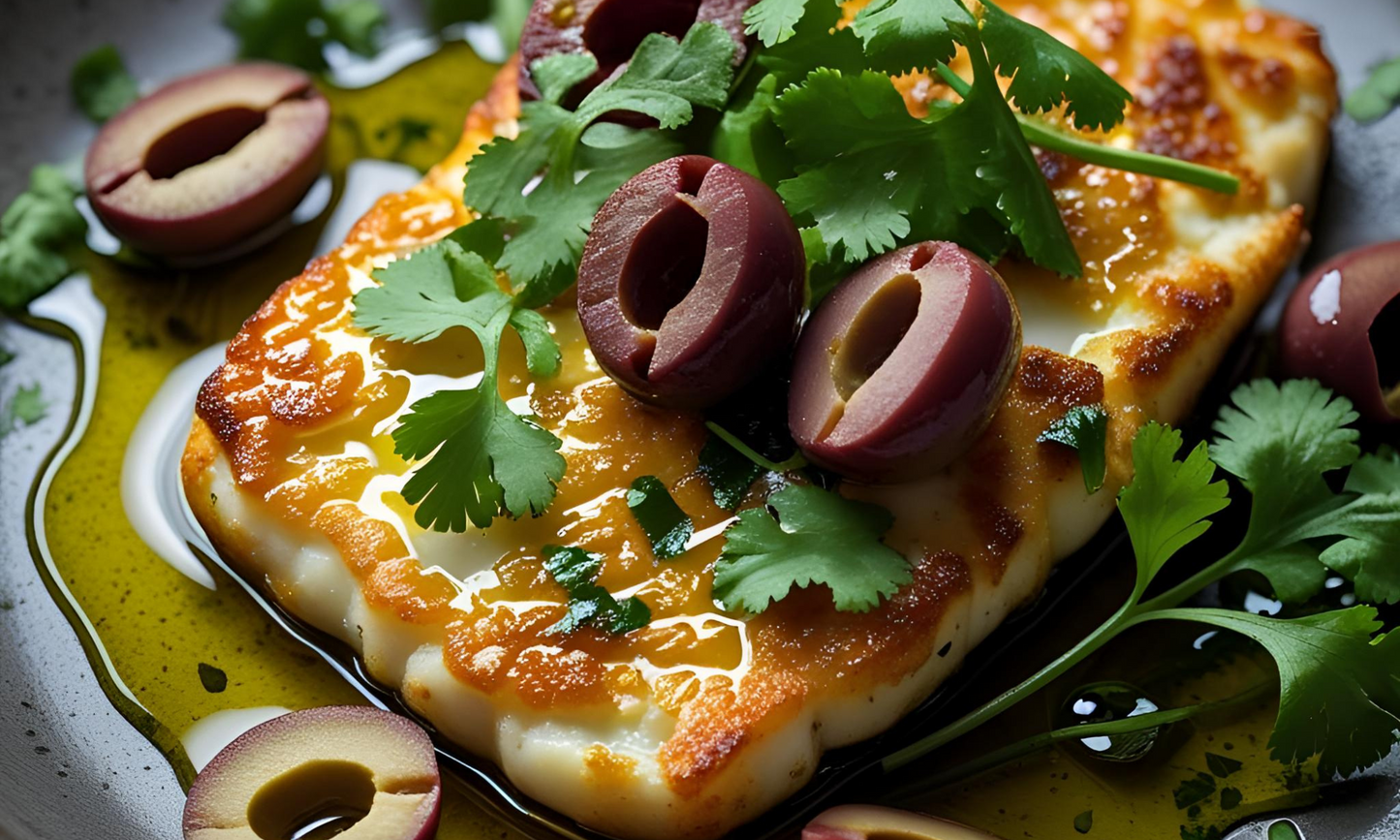 Halloumi with a lemon and mango dressing
