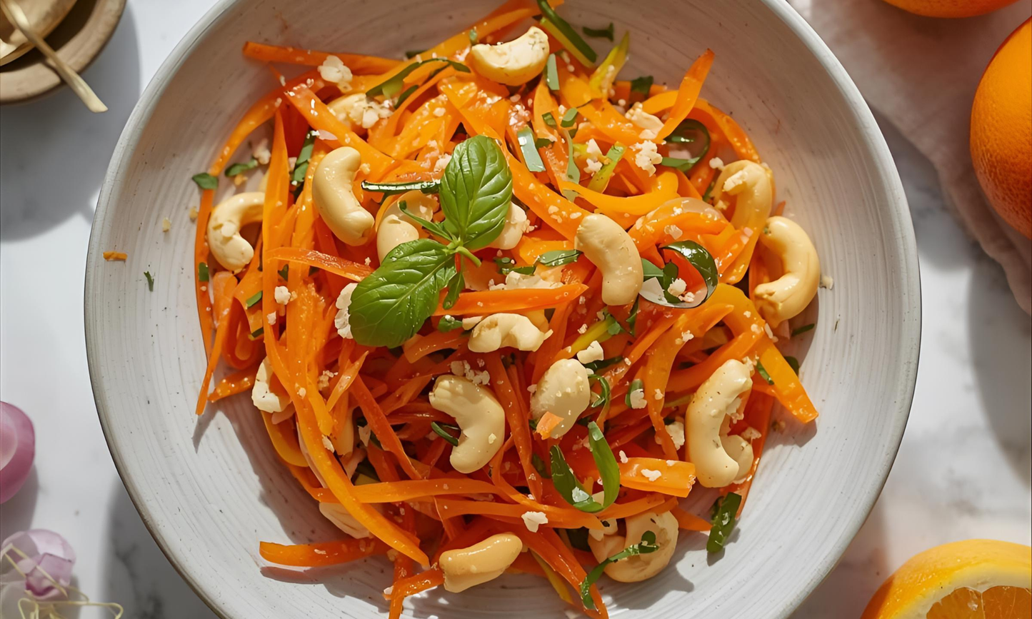 Carrot, cashew & mandarin salad