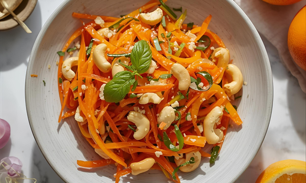 Carrot, cashew & mandarin salad