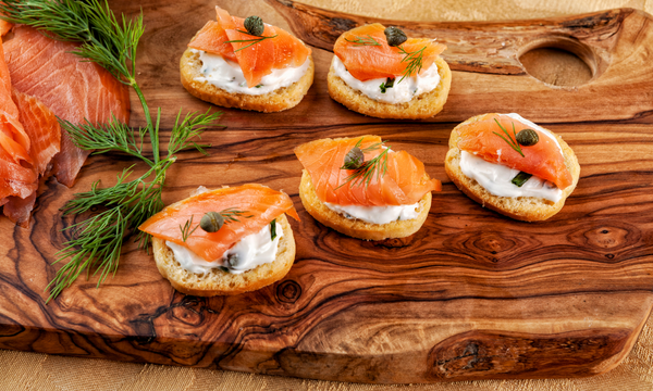 Smoked Salmon and Cream Cheese Crostini