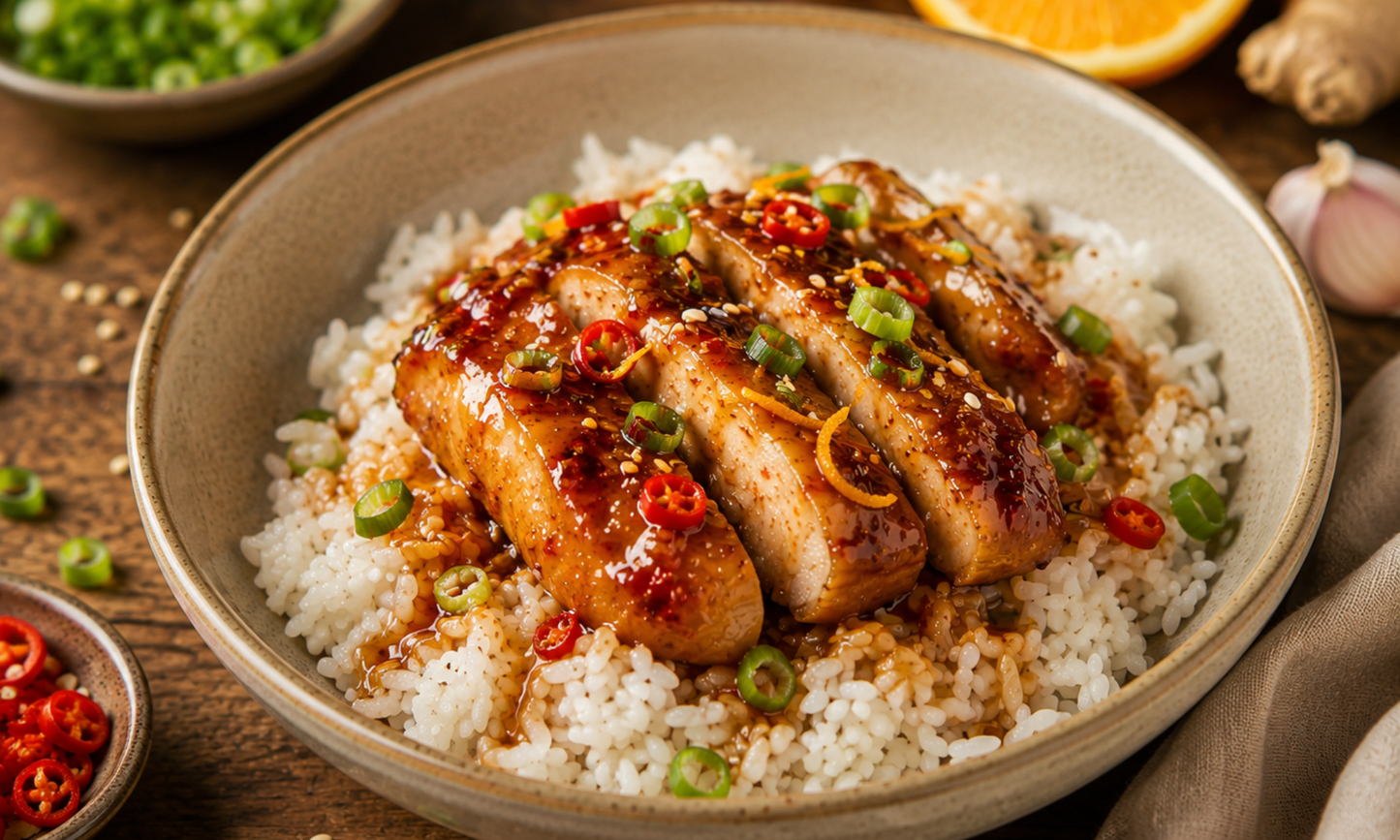 Chilli–Garlic Orange Ginger Glazed Chicken