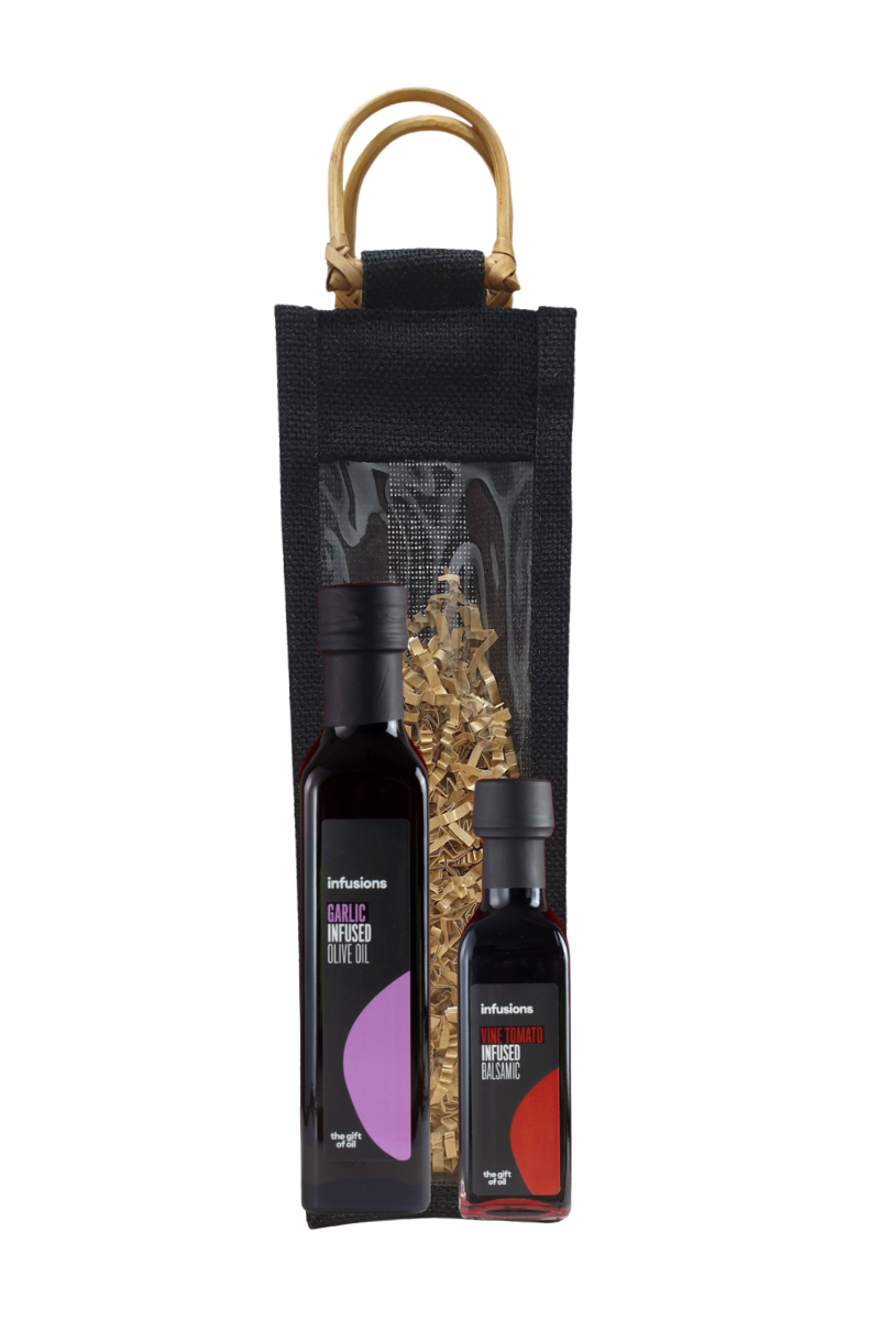 250ml Garlic Oil & 100ml Vine Tomato Balsamic (medium gift bag)