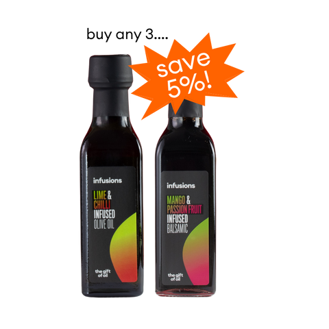Any 3 x 100ml infused olive oils &/or infused balsamics